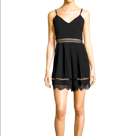 Jonathan Simkhai Pants - Jonathan Simkhai Sleeveless Crepe Lace-Trim Romper in Black.